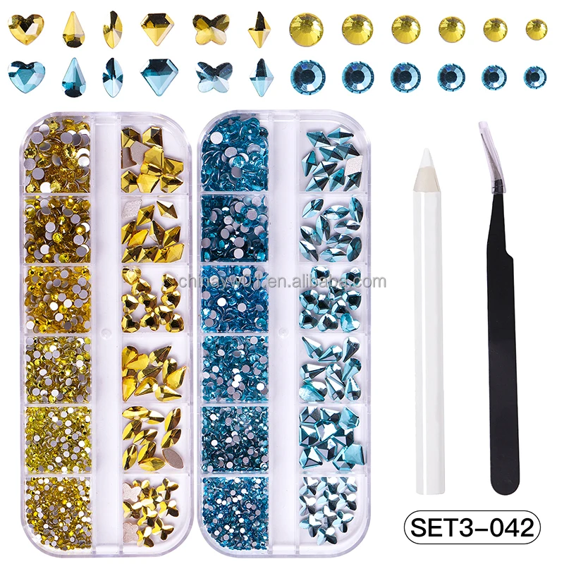 Diamond Fake Nails, Domestic Rhinestones, 12 Colors main image 1