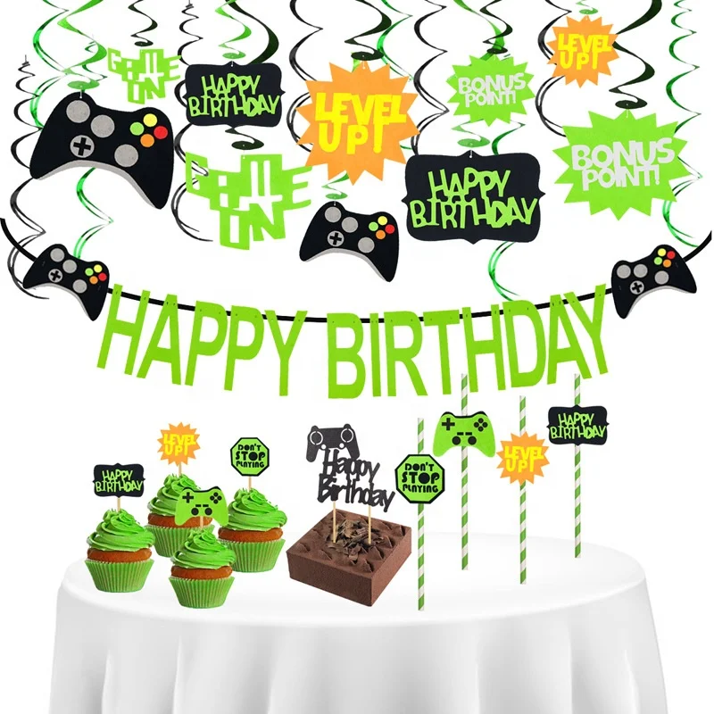 Video Game Party Supplies Roblox Game Party Decorations Hanging Swirls Banner Cake Cupcake Toppers Foil And Latex Balloons Buy Video Game Party Supplies Roblox Game Party Decorations Hanging Swirls Banner Cake Cupcake Toppers - roblox cake factory game