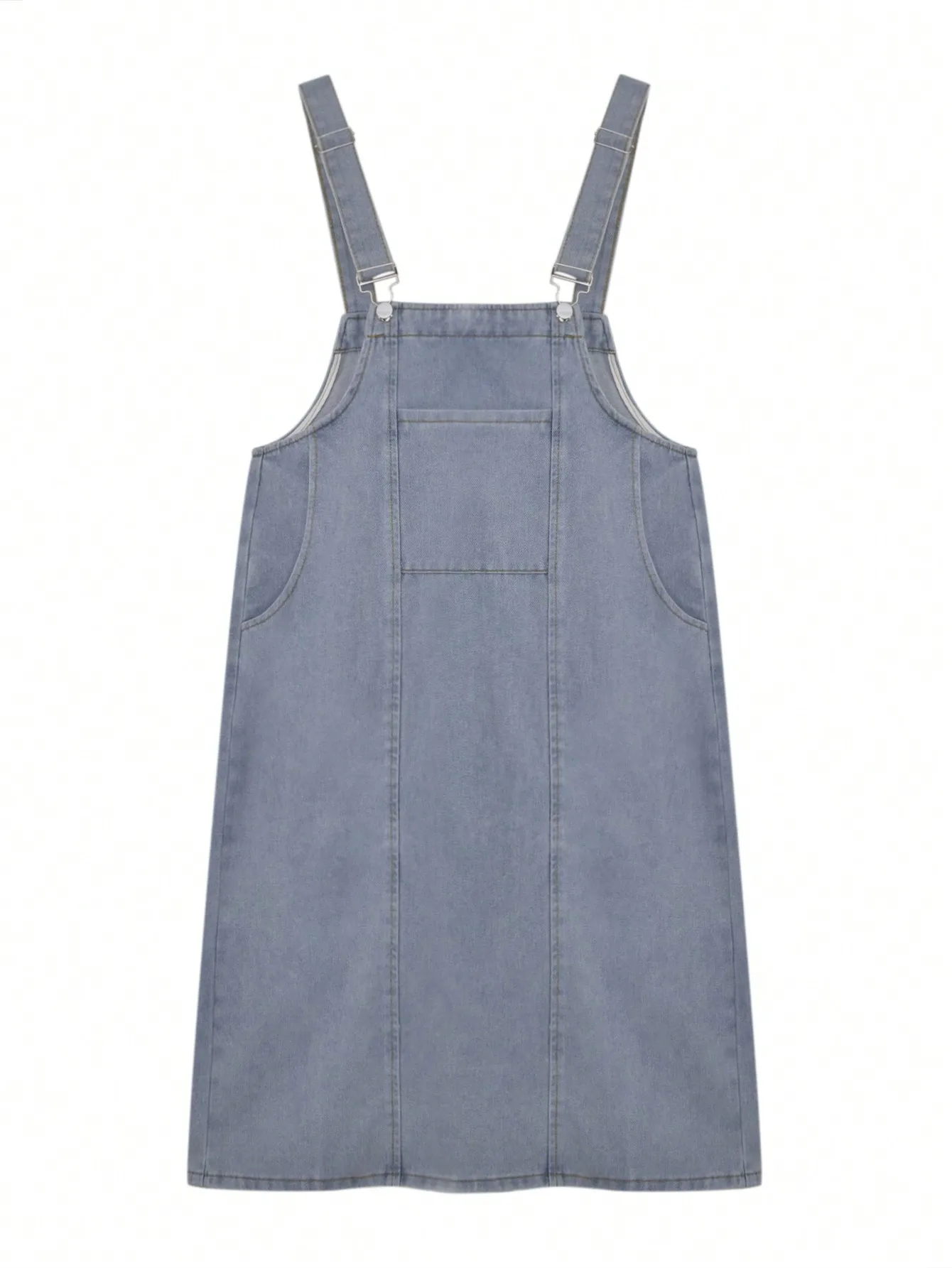 white christmas dresses Robe salopette en jean vieilli avec fente dans le dos – Madepants