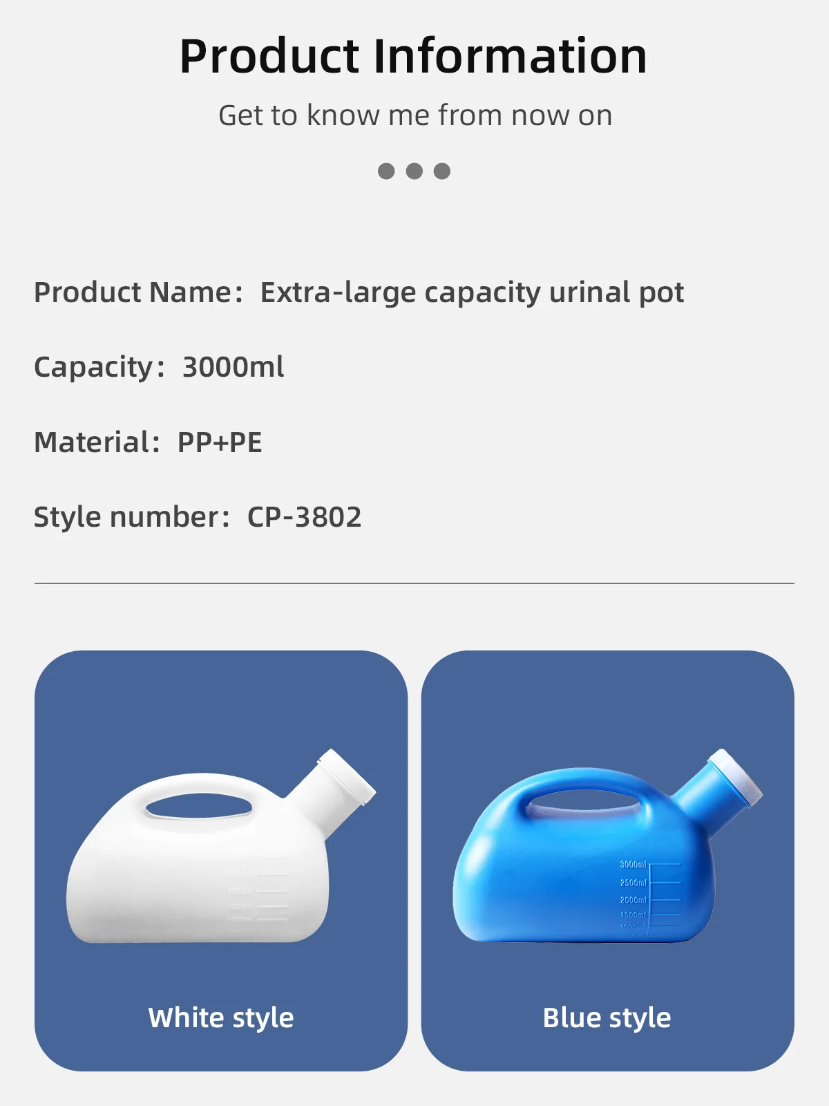 Wholesale Modern Plastic Home Care Men's Urinal Bottle Spill Proof Reu - product detail 4