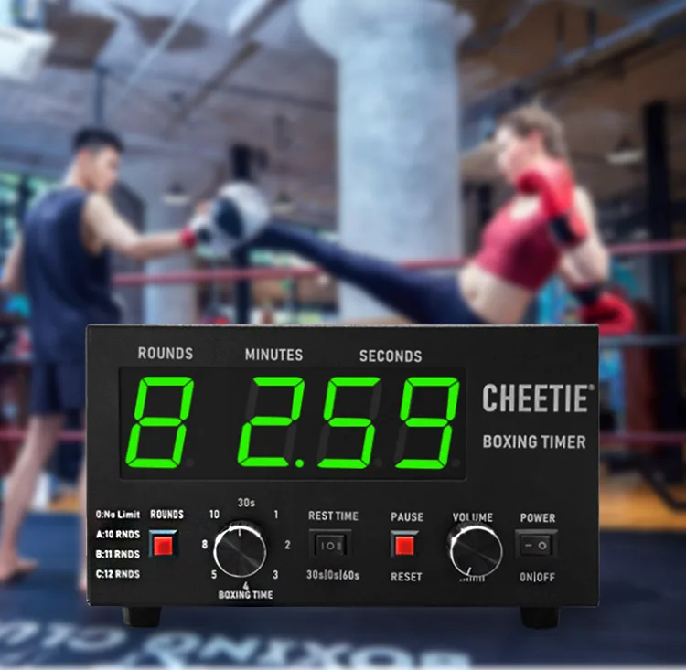 CHEETIE CP040 LED Boxing Gym Round Interval Timer Training Workout Clock Digital MMA Boxing Timer