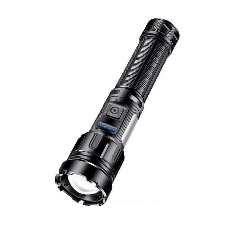 USB Rechargeable Flashlight 5000 High Lumens P50 30W LED COB Work Light Zoomable 7 Modes Emergency Outage Tactical Flash Light