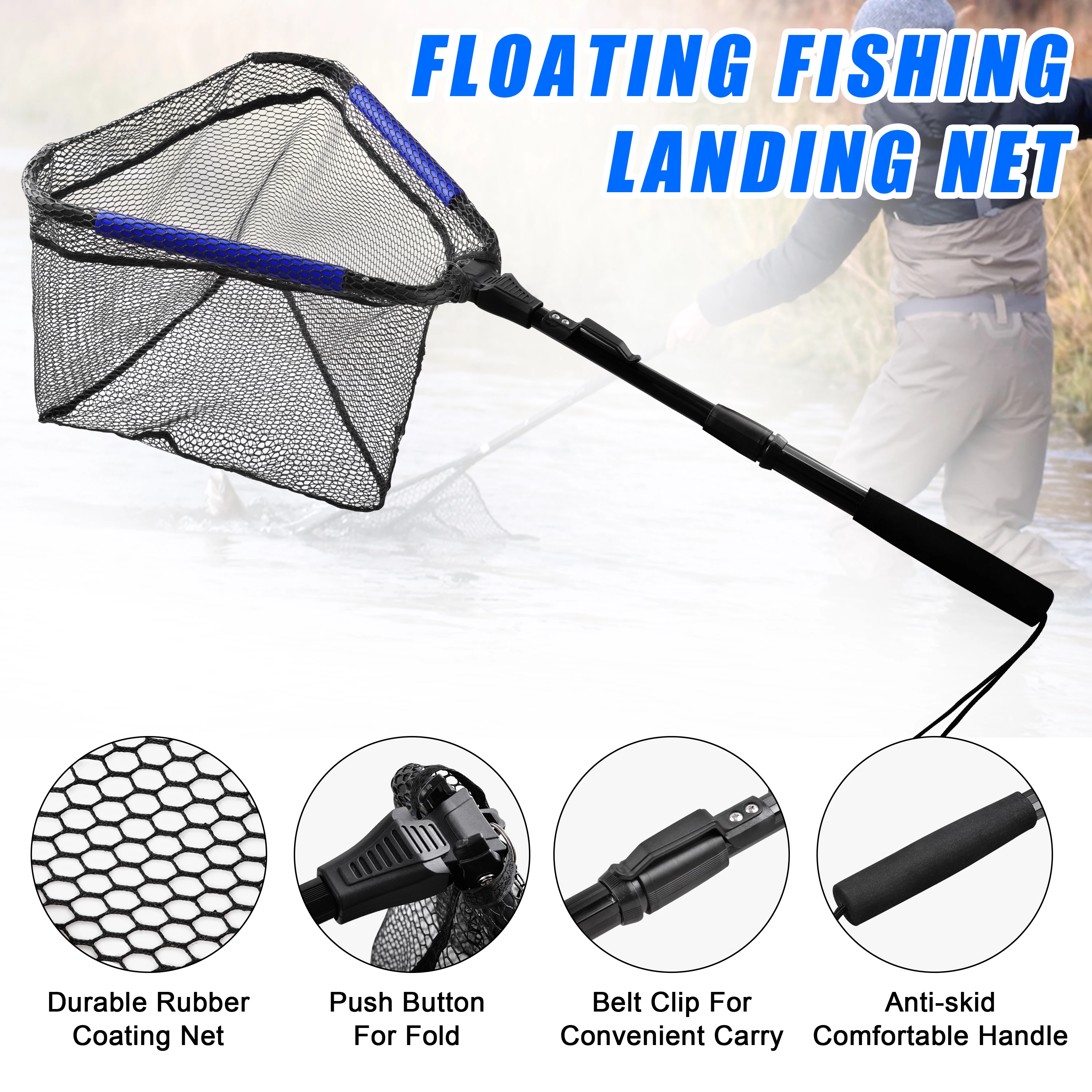 bag to transport fishing landing net Stowmaster Carrying Cases including blue crab Rising Replacement Rubber Net -
