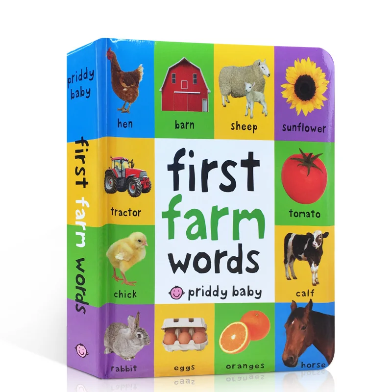 Early Education First 100 Animals Words In English Hardcover Board Book Children Coloring Books For Children Printing