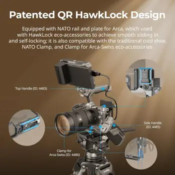 For SmallRig FX3/FX30 HawkLock Quick Release Camera Cage Kit -in QR Cold Shoe NATO Rail/QR Plate Arca Modular Design detail image