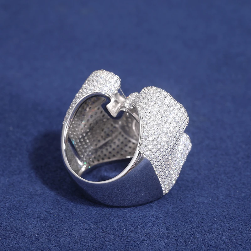 New Design Baguette Moissanite Letter Name Championship Ring Iced Out  Diamonds Letter Initial Name Jewelry Birthday Gift