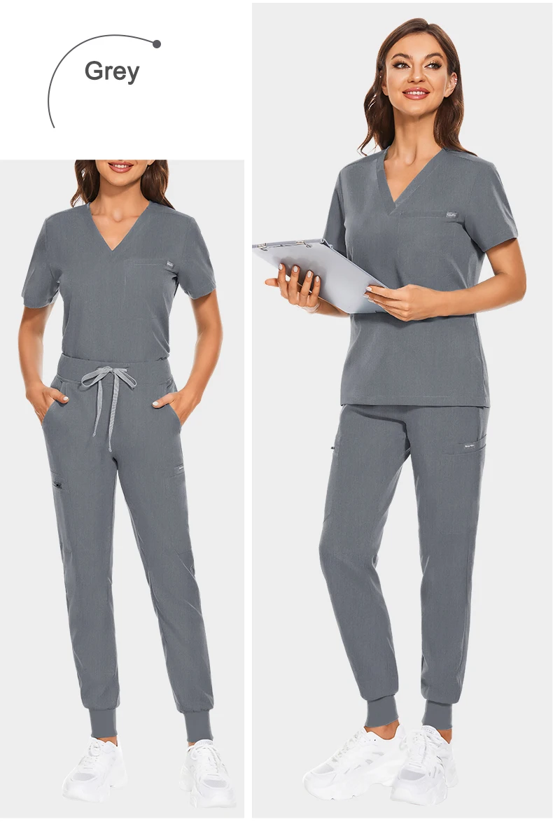 Comfortable Jogging Style Scrub Suits For Women Breathable Hospital Nurse Uniform Sets