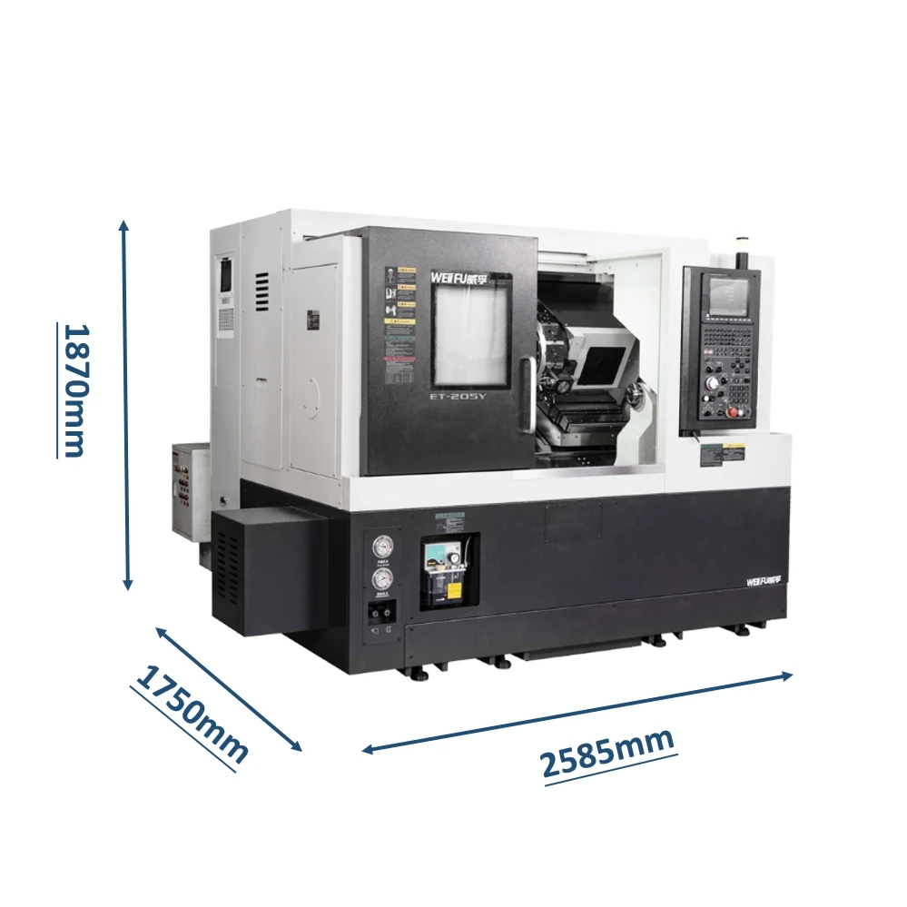 product factory supply 4 axis turning center ht300 machine tool equipment slant bed fanuc wf et205y core component motor high accuracy-2