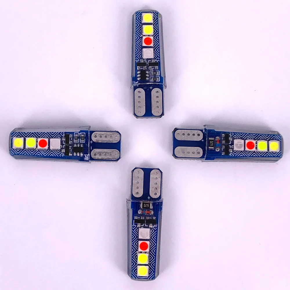 Customization T10 3030 RGB W5W LED Bulb 8SMD 194 168 Car  Flash Strobe Lamp Reading Wedge Light Clearance Lights