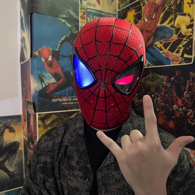 Factory Party Decoration Illuminated Led Spider-Man Mask Moving Eyes Spider Man Marks Spiderman Mask
