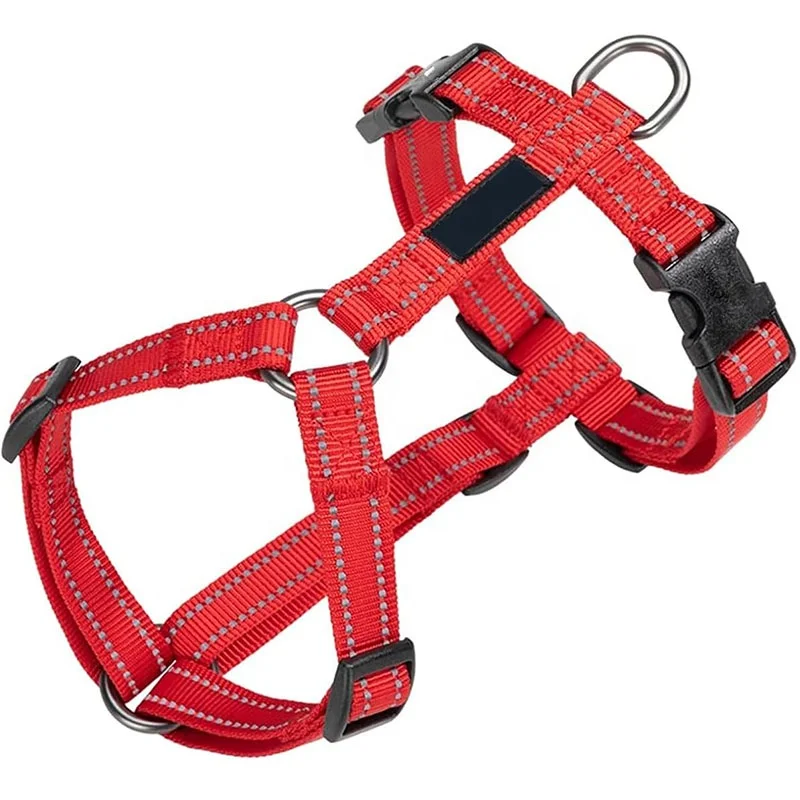 Подгонянный красный без тяги для собак светоотражающий нейлоновый жилет