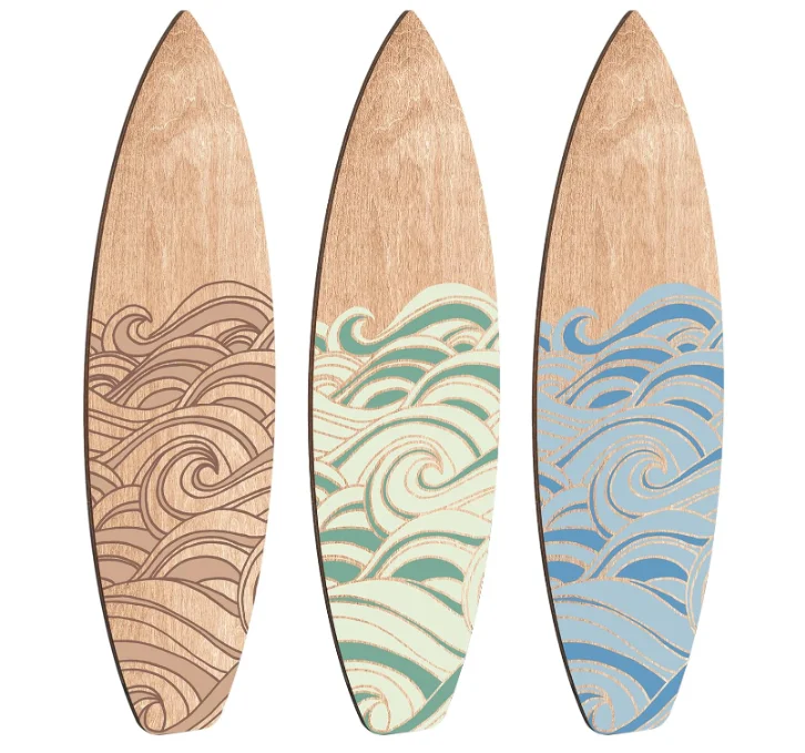 Awleynz Tavola da surf estiva decorativa, 45,5 cm, decorazione da parete in legno con tavole da surf, decorazione da parete per esterni, decorazioni per piscina per pareti sul mare, bar tropicali
