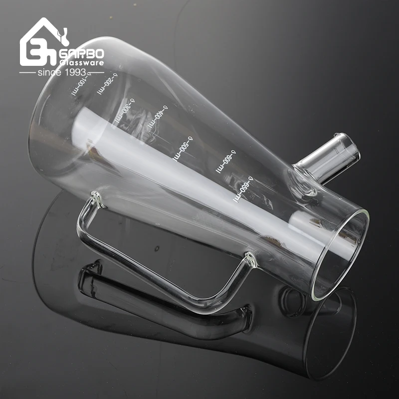 Turkey Glass Oil Jug with Capacity Scale Bamboo Lid glassware Kitchen Food Olive Oil Bottle with Handle