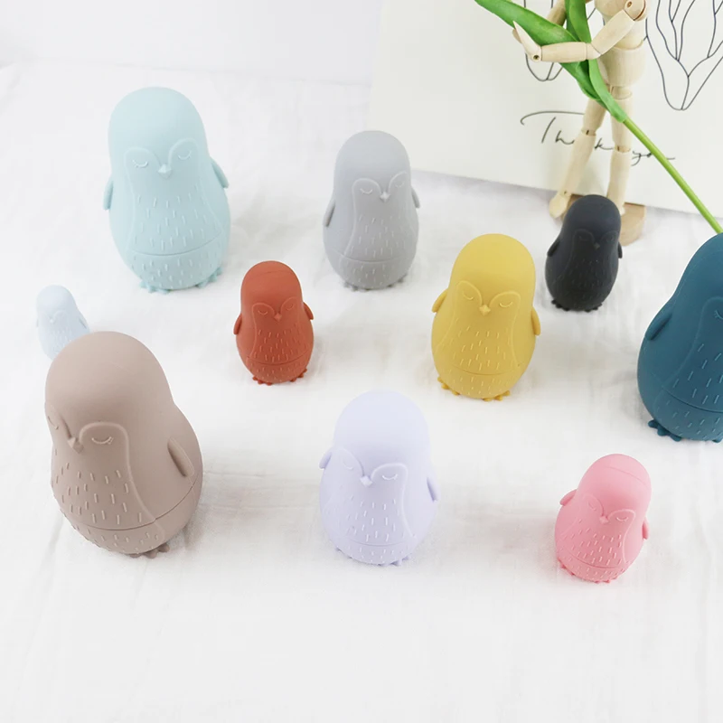 Новое поступление игрушка в виде пингвина форме животного не содержит Бисфенол А силиконовая детская Прорезыватель для зубов набор русских гнездовых