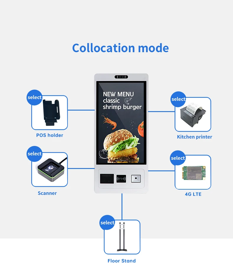 21.5 Inch Self Service Kiosk - Interactive Touch Screen Self Ordering ...