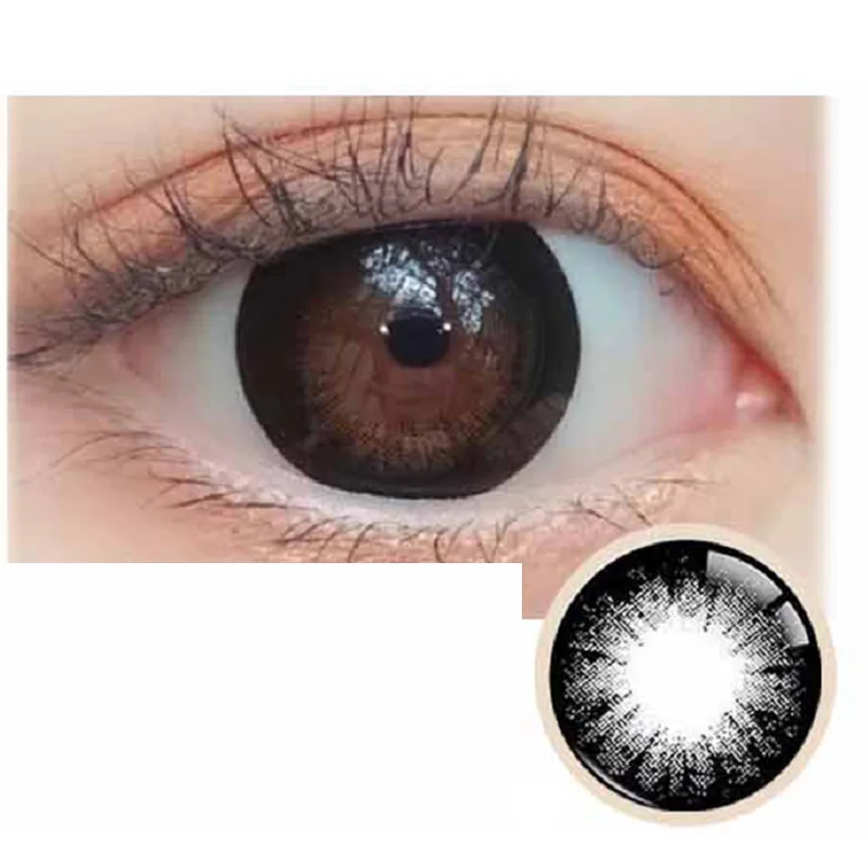 Romance Eva brown colored eye contact lens China beauty super natural color cosmetic soft eye lenses