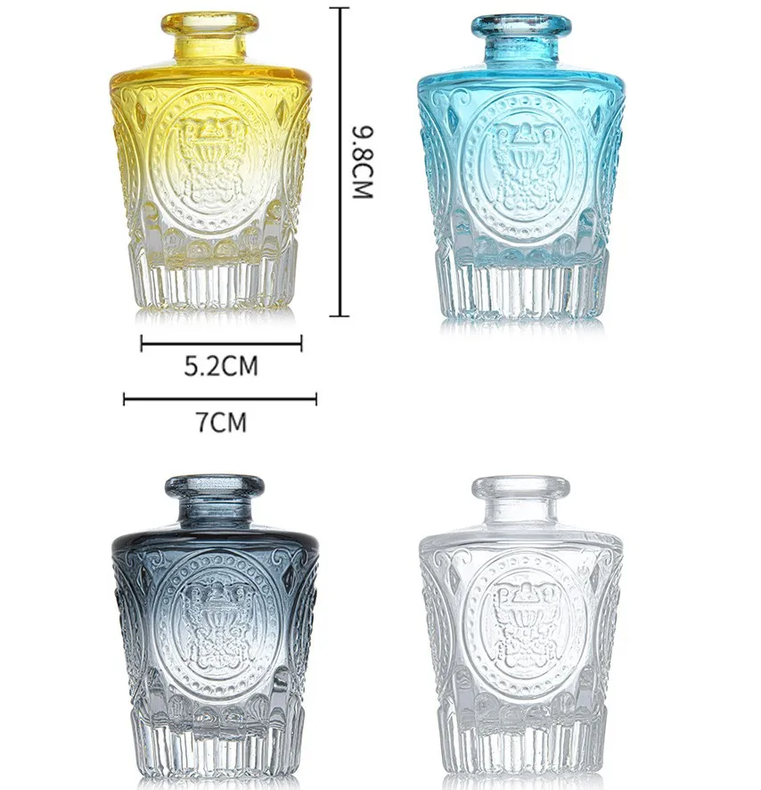 150ml Colorful Glass Aromatherapy Bottle Rattan Diffuser Perfume Container without Fire for Packaging and Packing