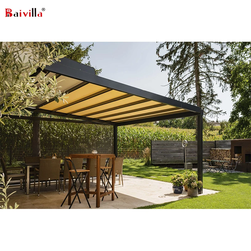 Waterproof Outdoor Aluminium Profile With Polycarbonate Roof Pergola System for Balcony Roof
