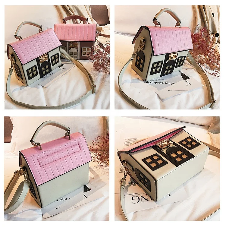 Cartoon Pink House Mini Purse - Cute & Functional Handbag display picture 3