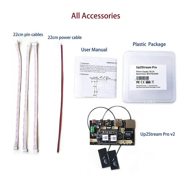 Up2stream Pro V3 High Performance Deezer Digital Multiroom Diy Wireless BT  Home Audio Receiver Board