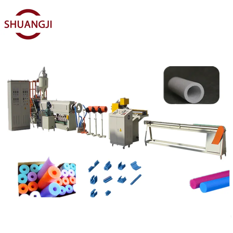 Shuangji EPE Foam Pipeline Insulation Stick Making Extrusion Machine PE Foam Pipe Machinery