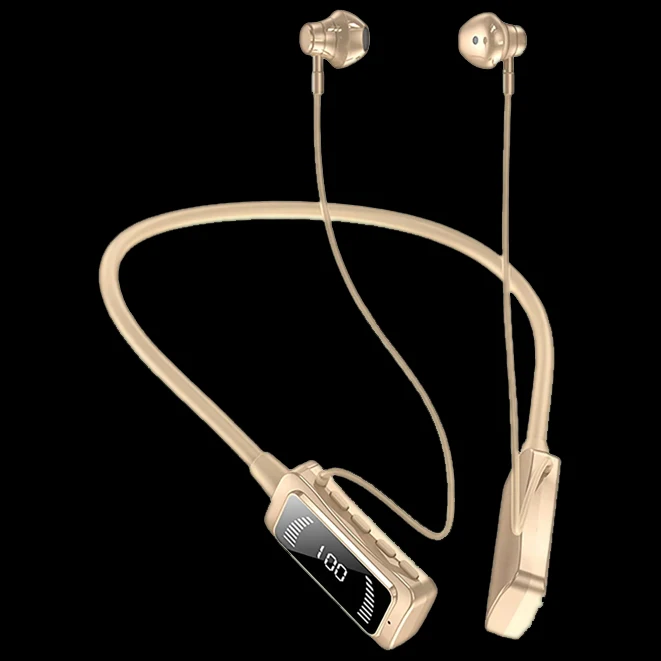 KG06 LCD Screen Power Display Neckband Wireless Earphone Sports Headphones Waterproof Headset TWS Earbuds