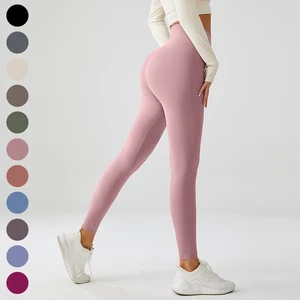 Customized Logo Sexy Hiplifting Fitness Pants Breathable Cross Waist Yoga Pants Tight Fitting Quickdrying Sports Pants