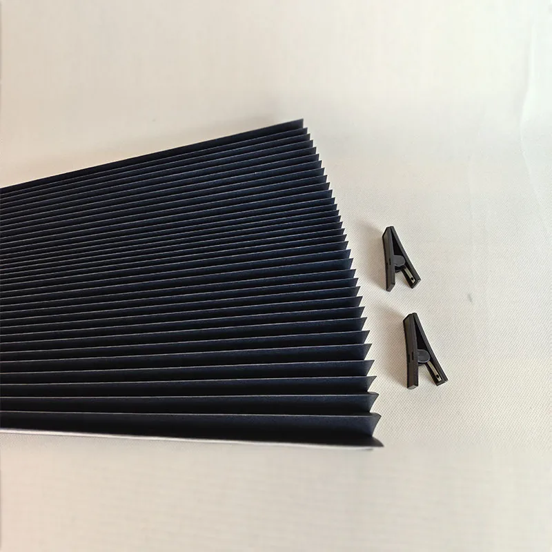 Simple Style Black Pleated Paper Shades High Quality Temporary Household Installation for Everyday Use for Office or Hotels
