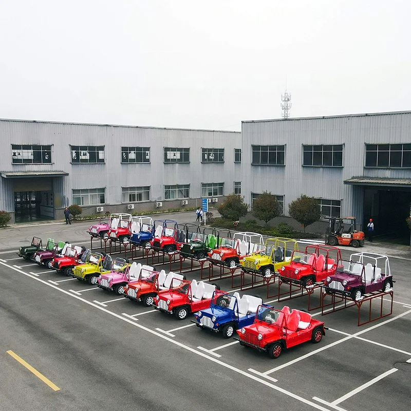 Classic Off-Road Tire Electric Mini Moke for Car Beach & Sightseeing Vehicle 96V 10KW 4 Passengers Customized Color