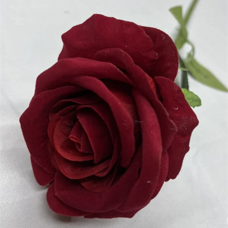 IFG One Bunches Handmade Artificial Flower Single Velvet Red Rose with ...