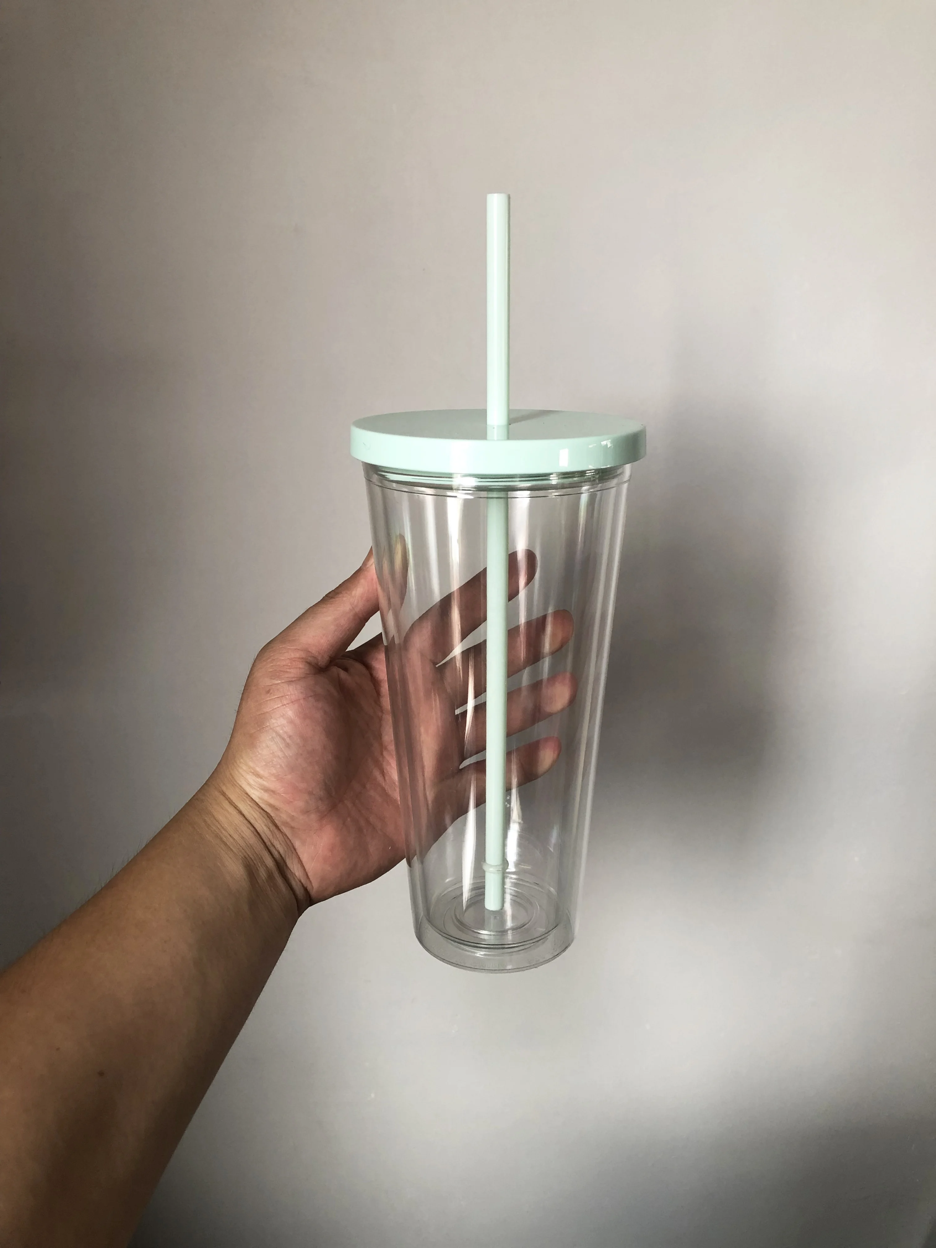 Пластиковый стакан с двойными стенками, 16 унций, 24 унции