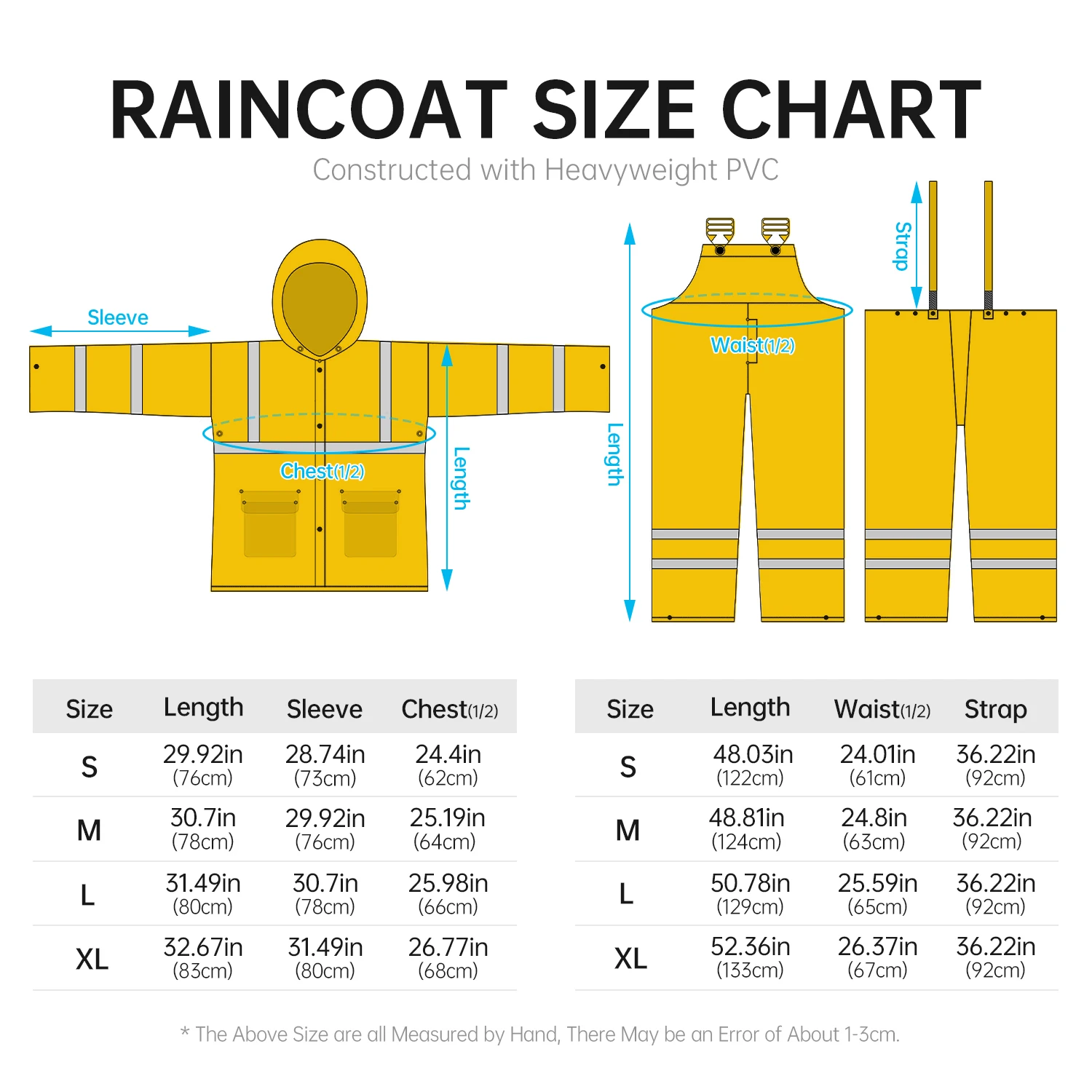 PVCポリエステル フード レインコート ワークウェア ユニセックスの2枚組ハイヴィス レインコート 1