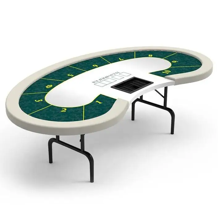 Складной неограниченный Техасский покерный стол YH 84x42 дюйма в форме Боба с мягкой ручкой, распродажа