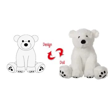 Custom logo Kawaii lovely Soft Plush polar bear stuffed animal Cute polar bear plush toy plush polar bear with clothes