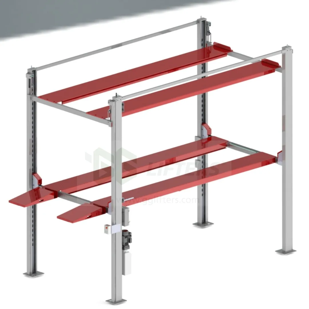 4 Post Triple Stacker 3 Levels Car Parking Lift Auto Parking System Car Storage Equipment Hydraulic Car Parking Lift