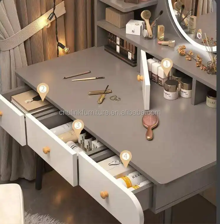 Modern Dressers Luxury Design Large Makeup Table Vanities Mirrored ...
