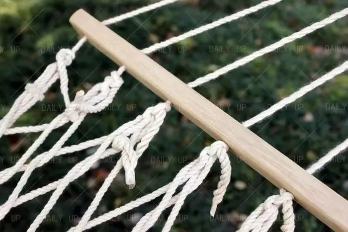 Breathable Cotton Net Hammock With Lightweight Strong Ropes Balance Beam For Outdoor Leisure Courtyard Camping Hiking