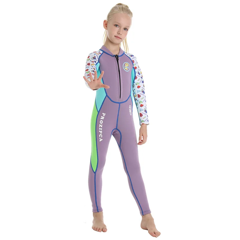 3mm Children's Wetsuit Cold Outdoor Long-sleeved One-piece Swimsuit ...