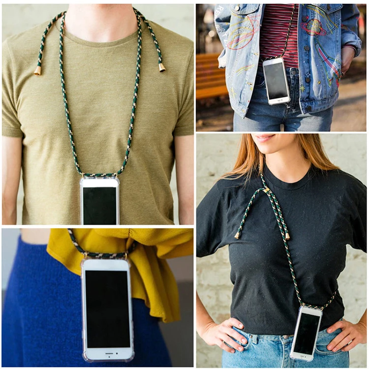 For Iphone 13 12 Case Mobile Phone Case Strap Cord Chain Lanyard Necklace Carry Cover Case for Iphone12 11 13 Pro Max Cover