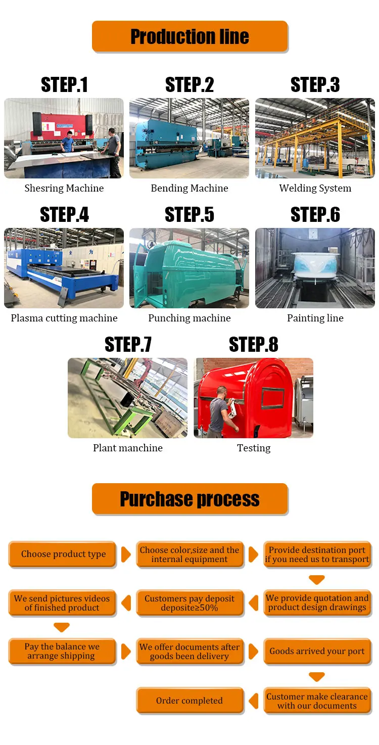 Galvanized Multifunctional Food Truck For Sale Concession Food Trailer