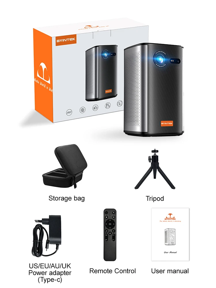 BYINTEK P70 Portable Projector - High-Brightness & Smart