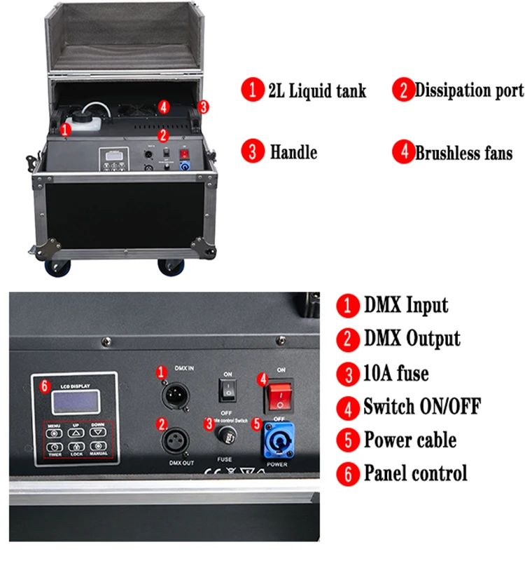 Professional 3000w Water Low Fog Machine Duel Output Water Ground Fog