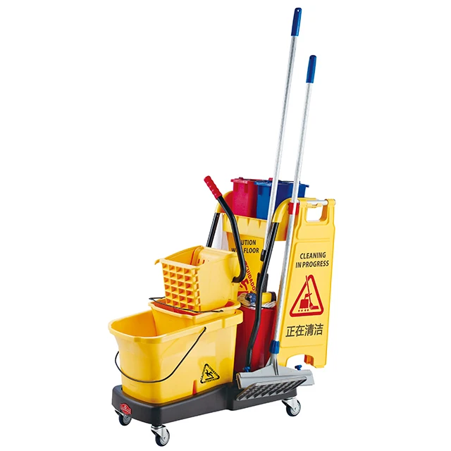 High Quality Plastic Housekeeping Cleaning Hand Carts & Trolleys for Hotel and Restaurant