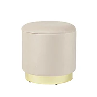 Modern Luxury Velvet Ottoman Round Stool Shoes Changing Foot Stool