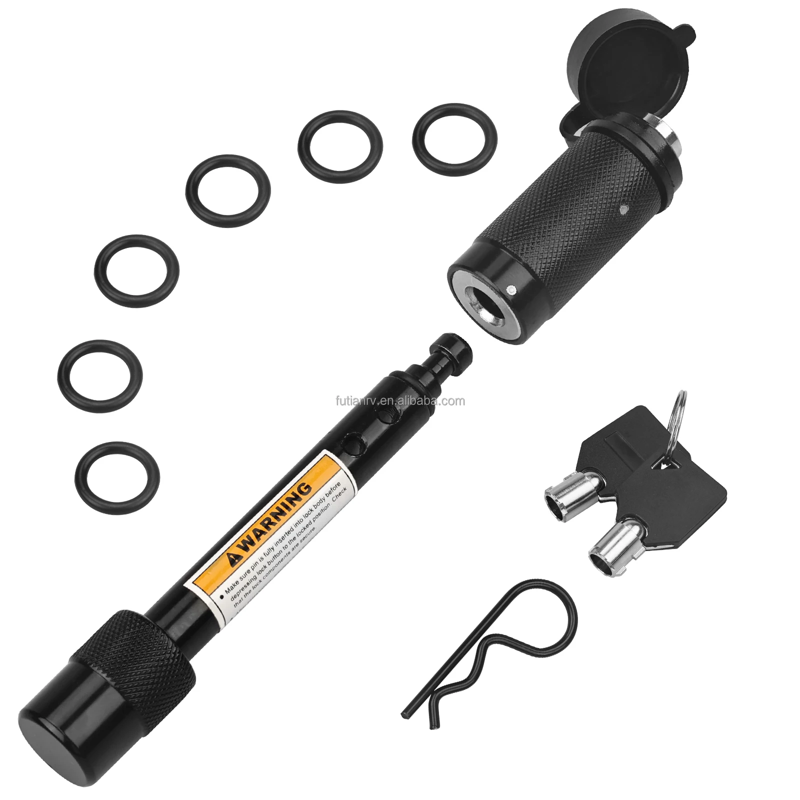 Trailer Hitch Receiver Pin Lock 5/8" Dia 21/2" Long Pin With 2 Keys For Rv Trailer Truck Bike