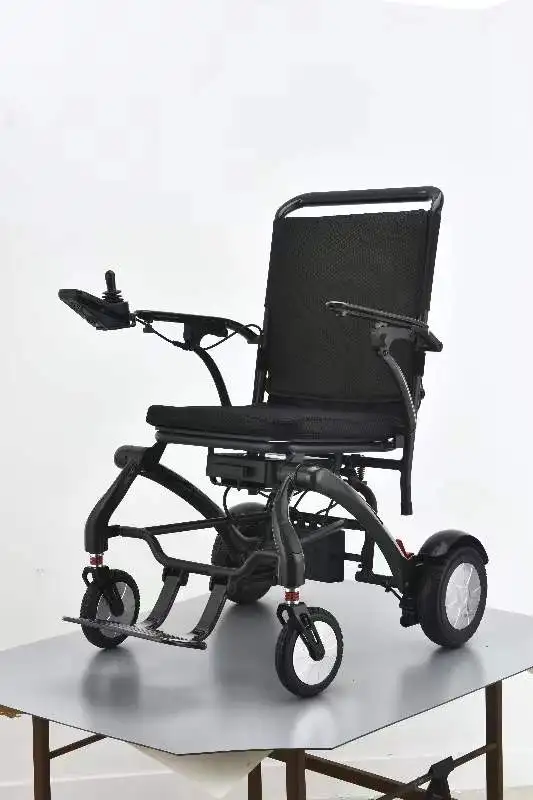 17kg Carbon Fiber Electric Wheelchair Power lightweight wheelchair feather handicap wheelchair can board for disabled-BZ-HG01 factory