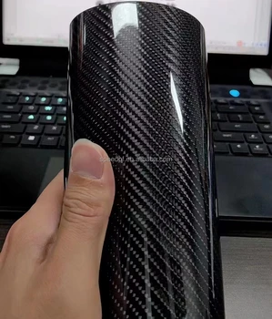 6D Black Gloss Carbon Fibre Wrap Premium Quality PET Liner bubble free