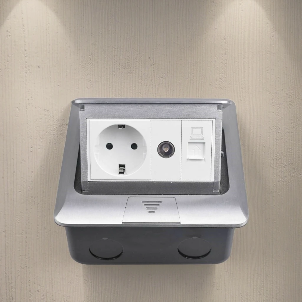 EU 250V/16AポップアップソケットTVアンテナジャックRJ45