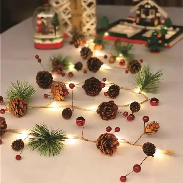 Battery Operated Christmas Lights 20LEDs Pine Cones Fairies LED String Christmas Lights for Halloween Birthday Party