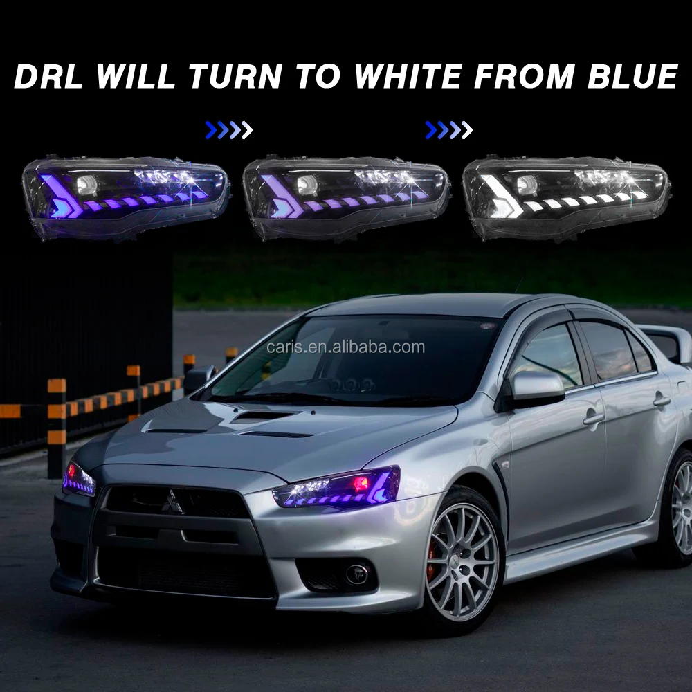 Faro Led con animación de arranque, nuevo estilo arcaico, para faros delanteros HC Motion Lancer 2008-2017 (disponible en EE. UU.)